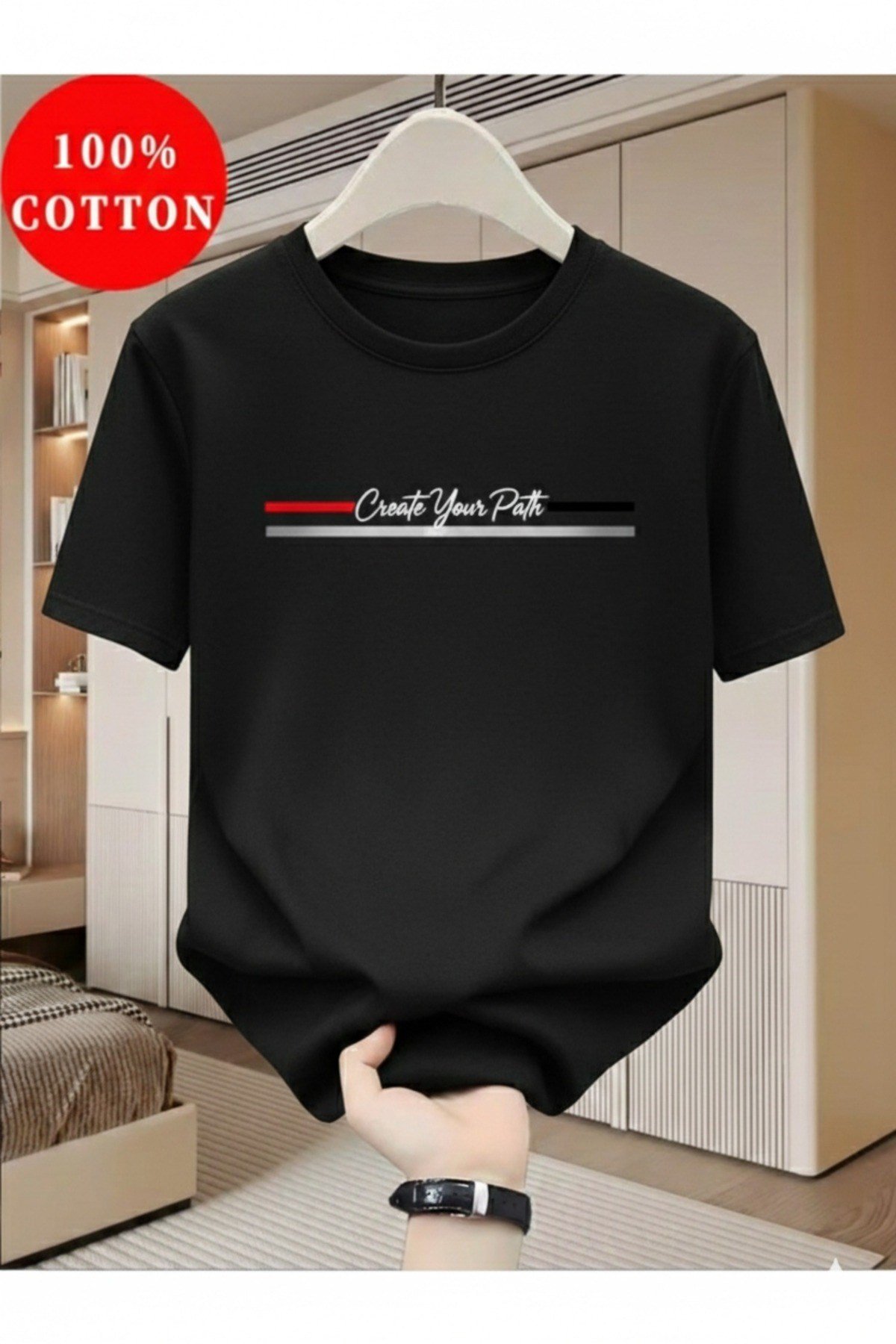Unisex Create Your Path Baskılı Regular Tişört