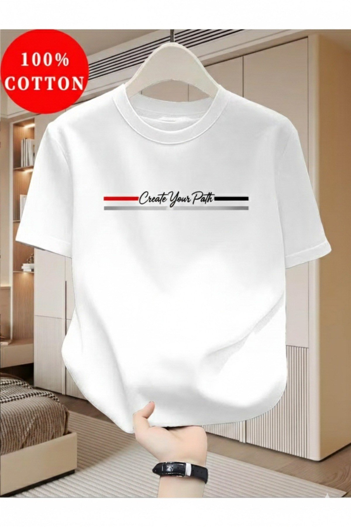 Unisex Create Your Path Baskılı Regular Tişört