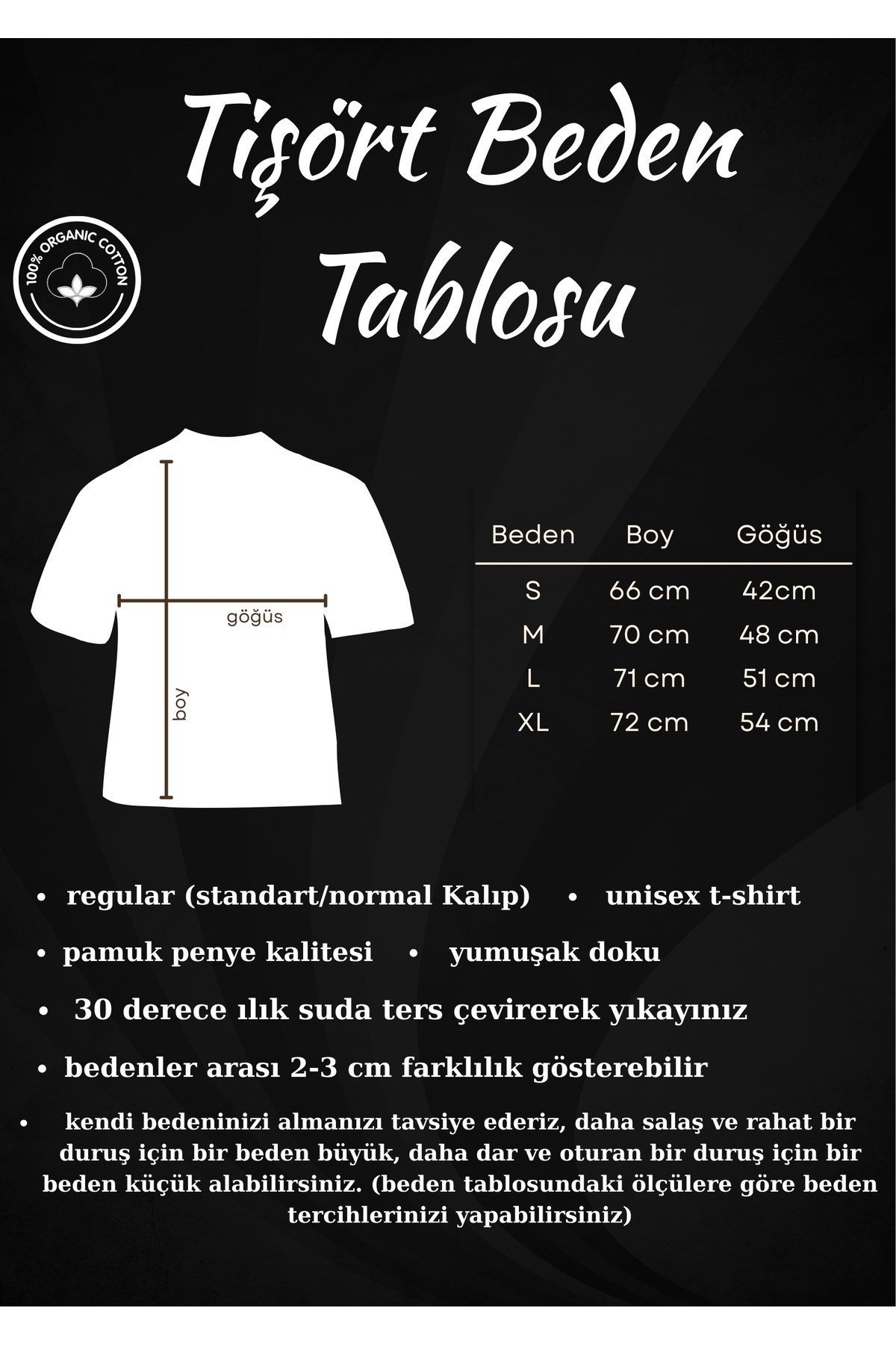 Unisex Dikey Baskılı Basic Bisiklet Yaka Regular T-shirt %100 Pamuk