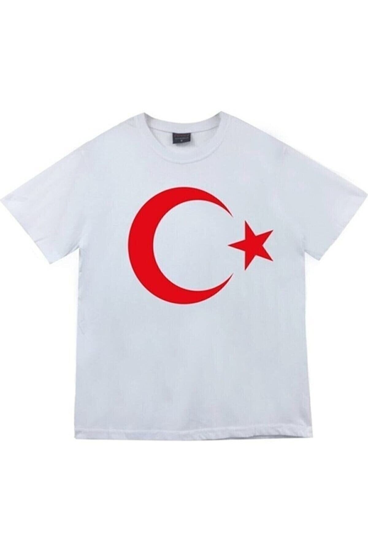 Unisex Genç Yetişkin Bayrak Ay Yıldızlı Ve Atatürklü 23 Nisan 29 Ekim 10 Kasım Gösteri T-shirt