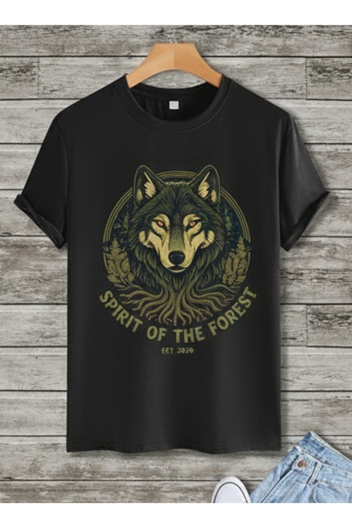 Unisex Kurt Baskılı Basic Regular T-shirt