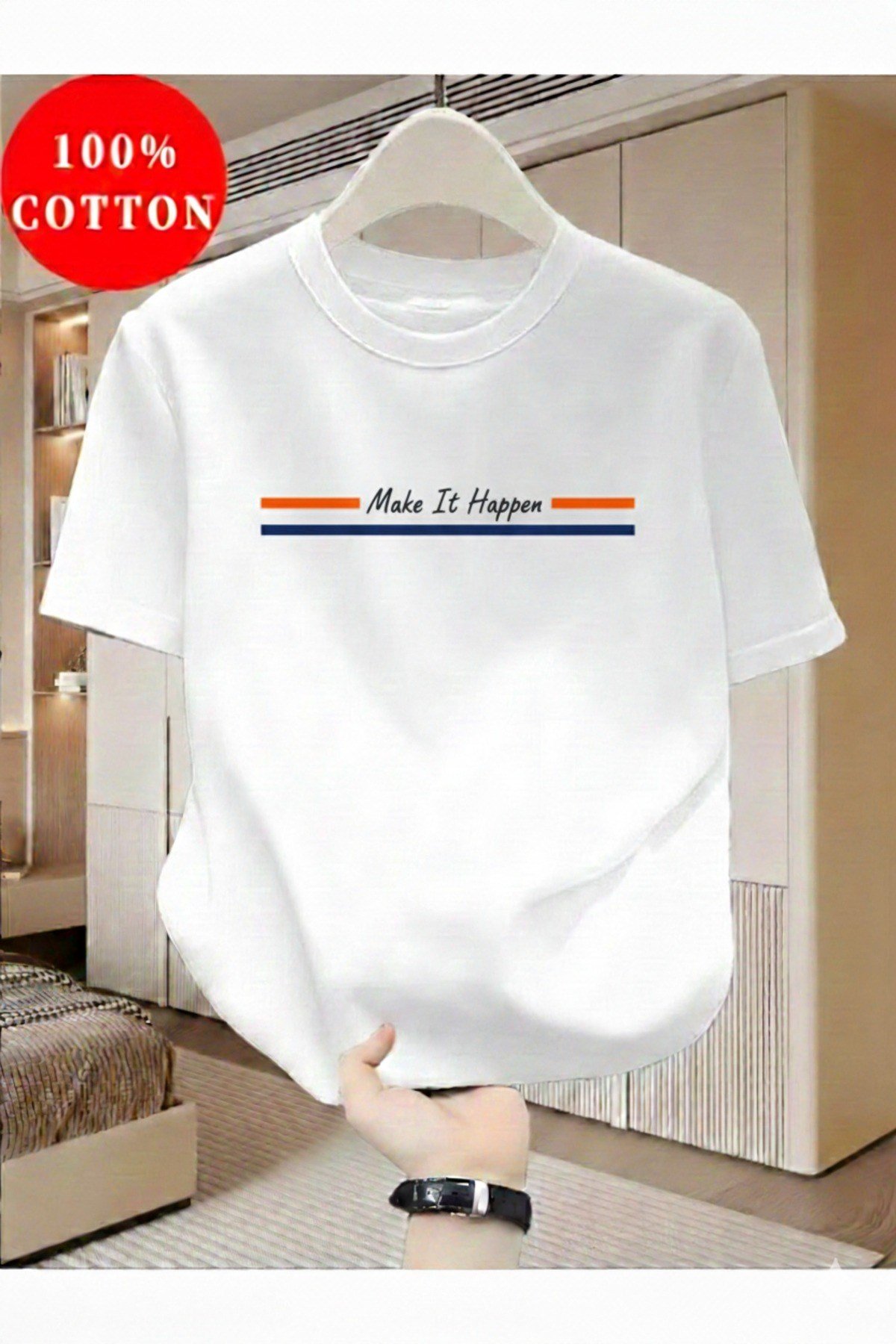 Unisex Make It Happen Baskılı Regular Tişört