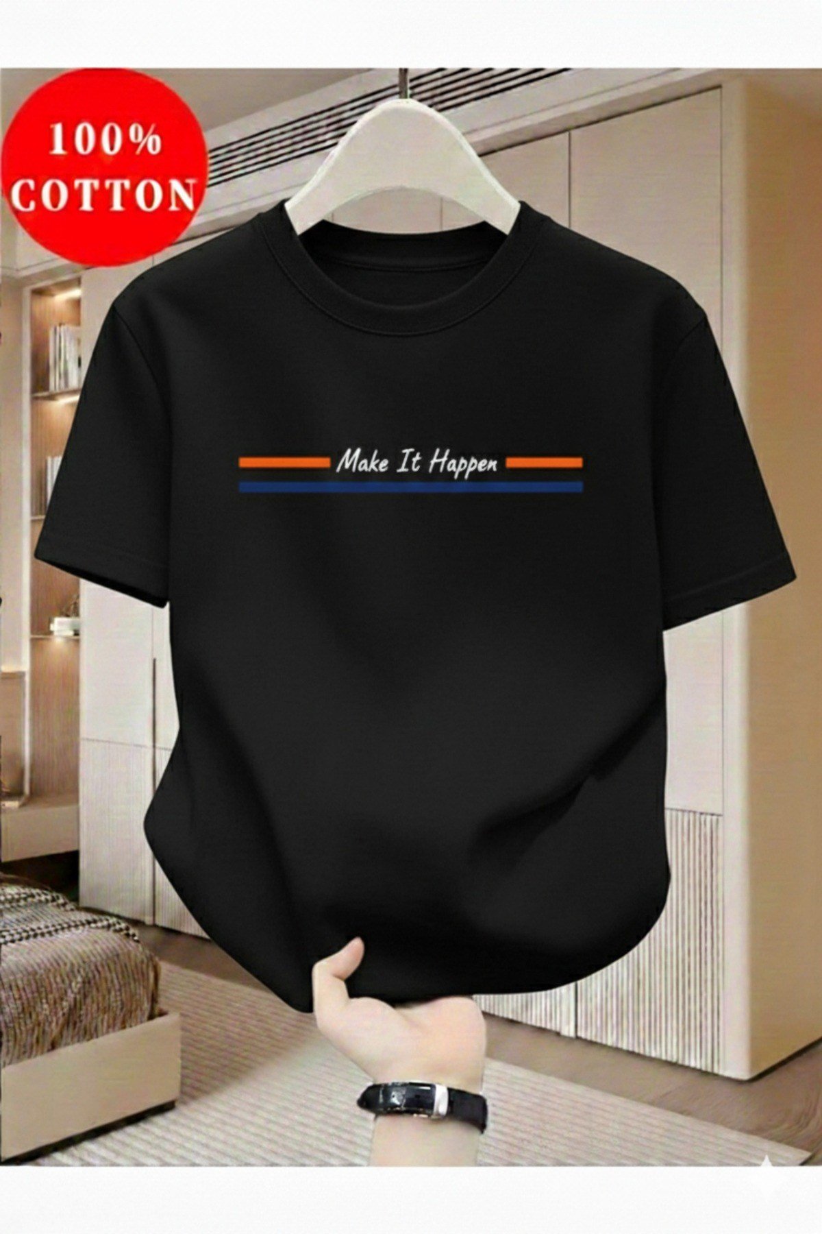 Unisex Make It Happen Baskılı Regular Tişört
