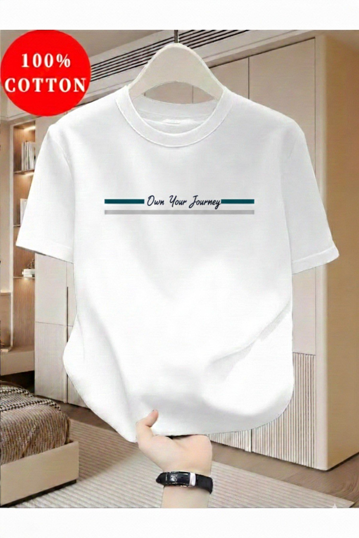 Unisex Own Your Journey Baskılı Regular T-shirt