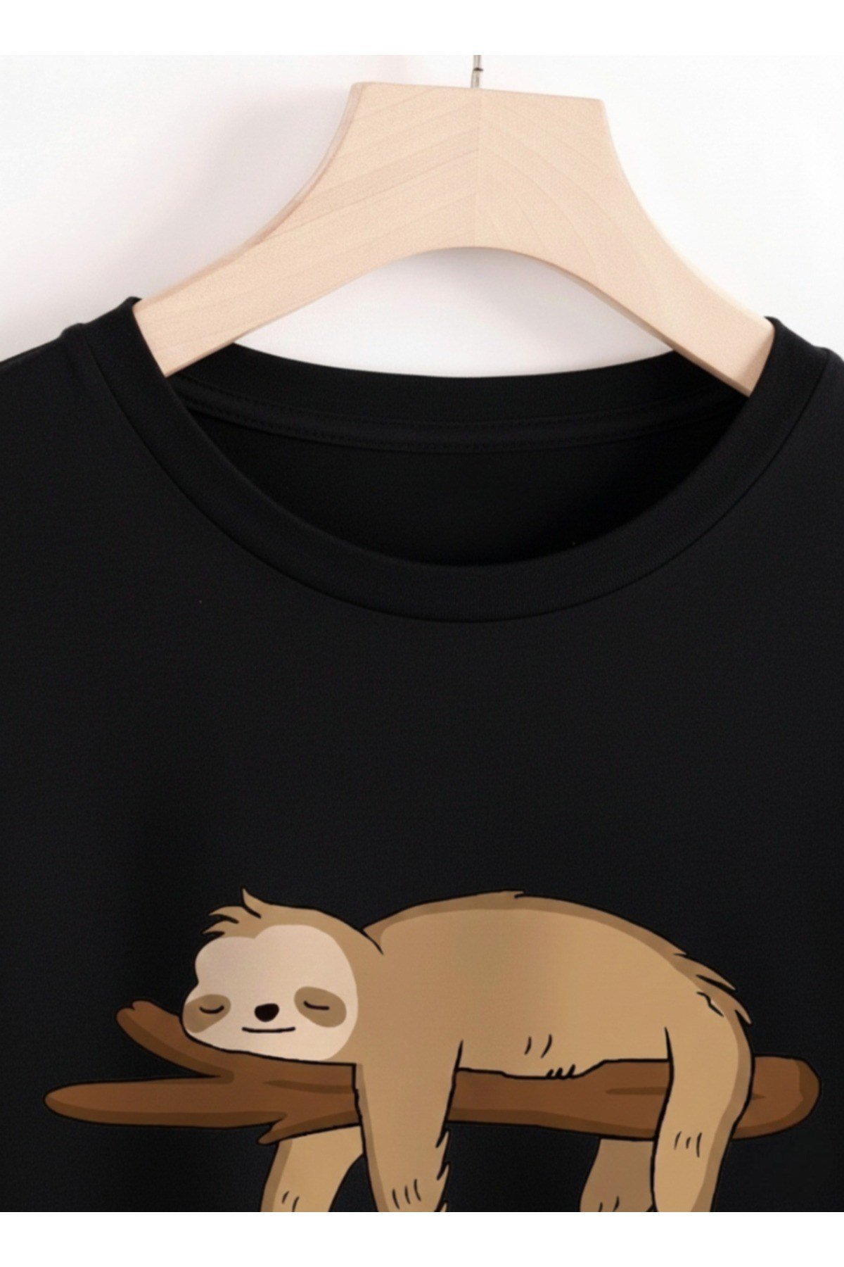 Unisex Sevimli Maymun Tasarımlı Basic Bisiklet Yaka Regular T-shirt %100 Pamuk