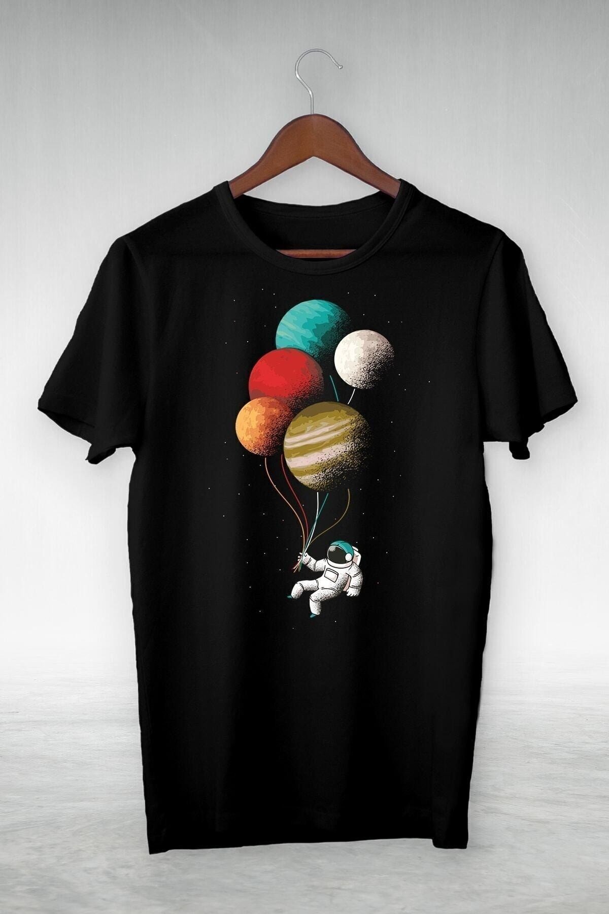 Unisex Siyah Baskılı T-Shirt