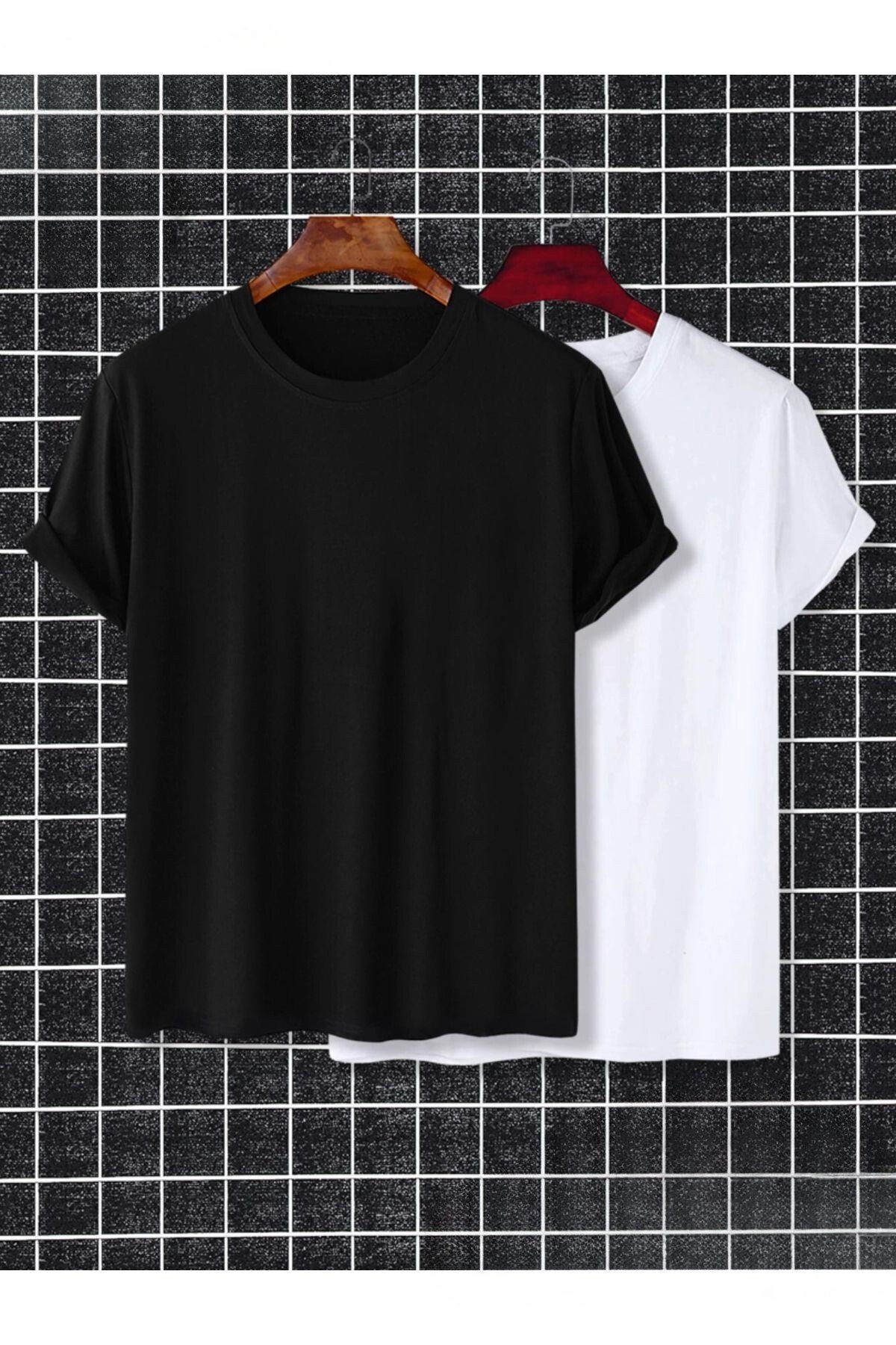 Unisex Van Gogh Basic Bisiklet Yaka Regular Standart Kalıp T-shirt Pamuk 2'li Set