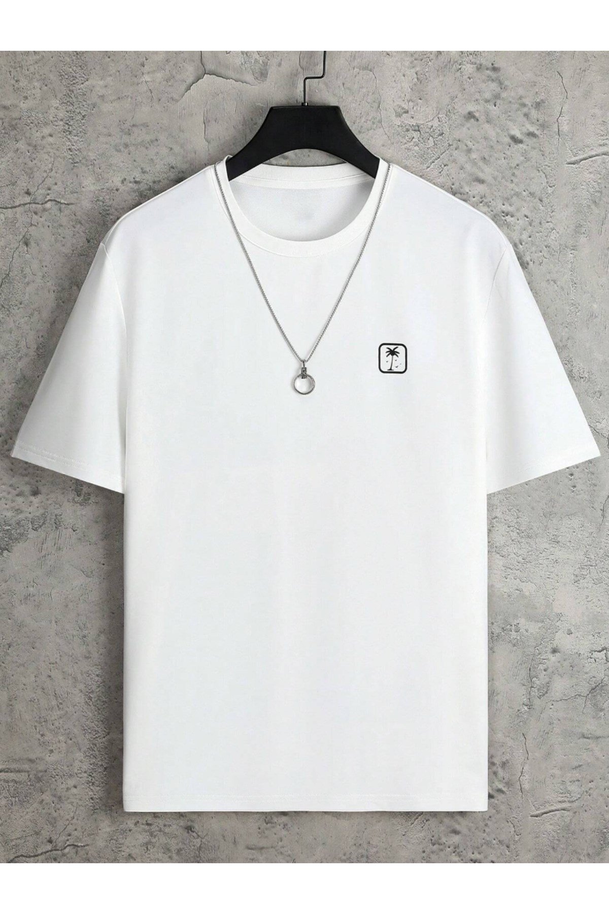 Unisex Yaz Mektup Tasarımlı Basic Bisiklet Yaka Regular T-shirt %100 Pamuk