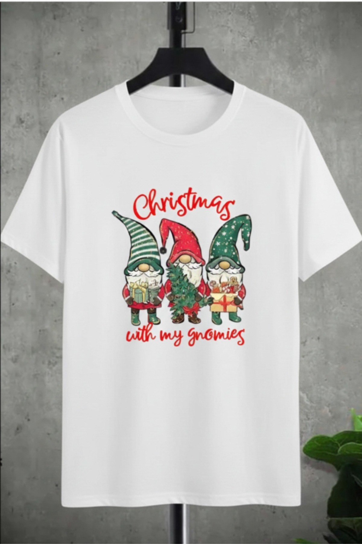Unisex Yılbaşı Özel Tasarım Baskılı Basic Bisiklet Yaka Regular T-shirt %100 Pamuk