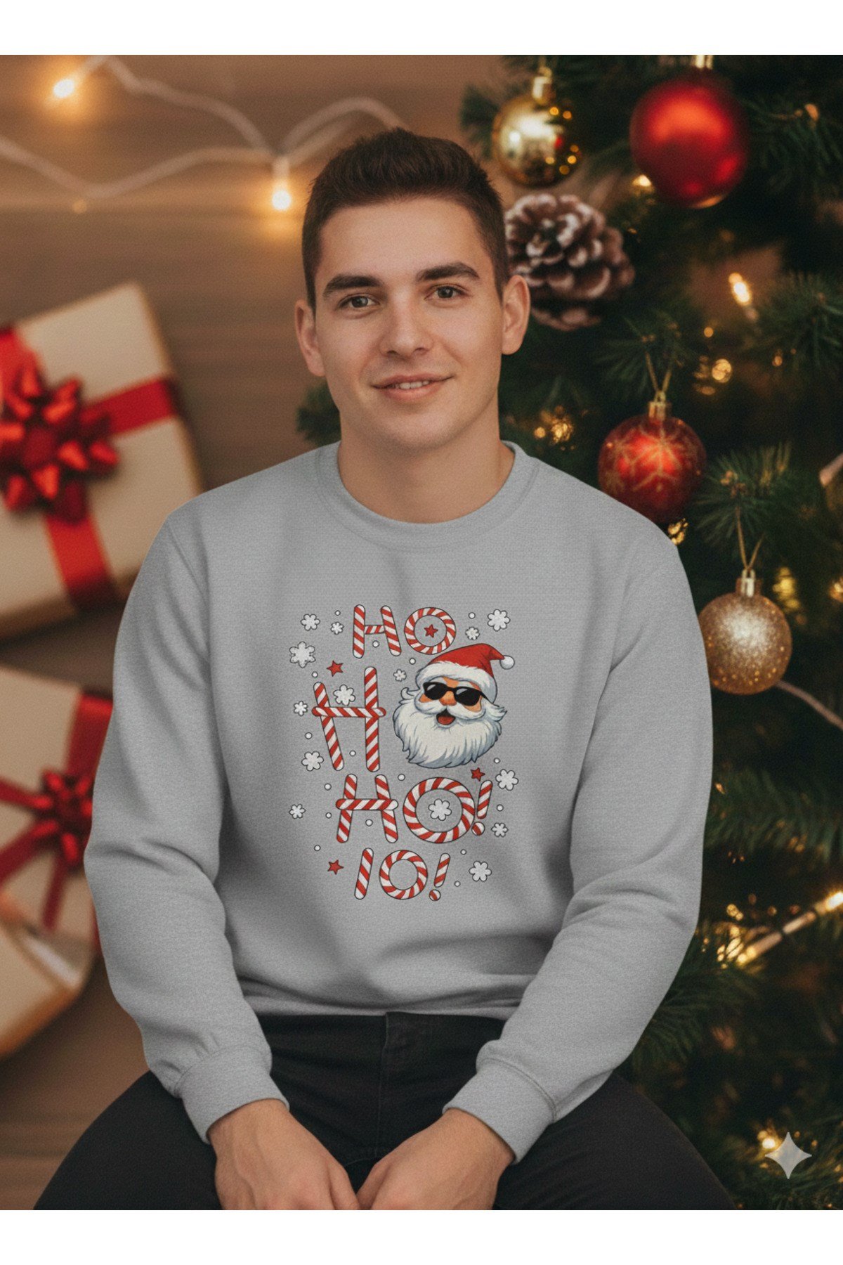 Unisex Yılbaşı Özel Tasarım Baskılı Basic Sıfır Yaka Regular Sweatshirt %100 Pamuk