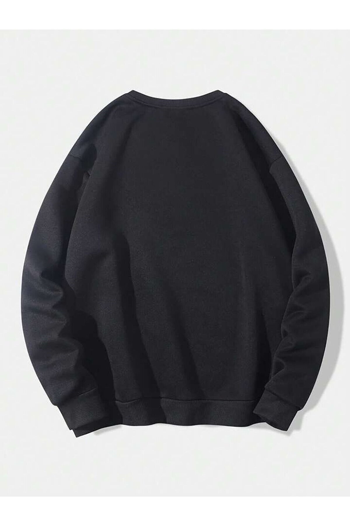 Unisex Yılbaşı Sevimli Geyik Merry Christmas Tasarımlı Sıfır Yaka Regualar Sweatshirt %100 Pamuk