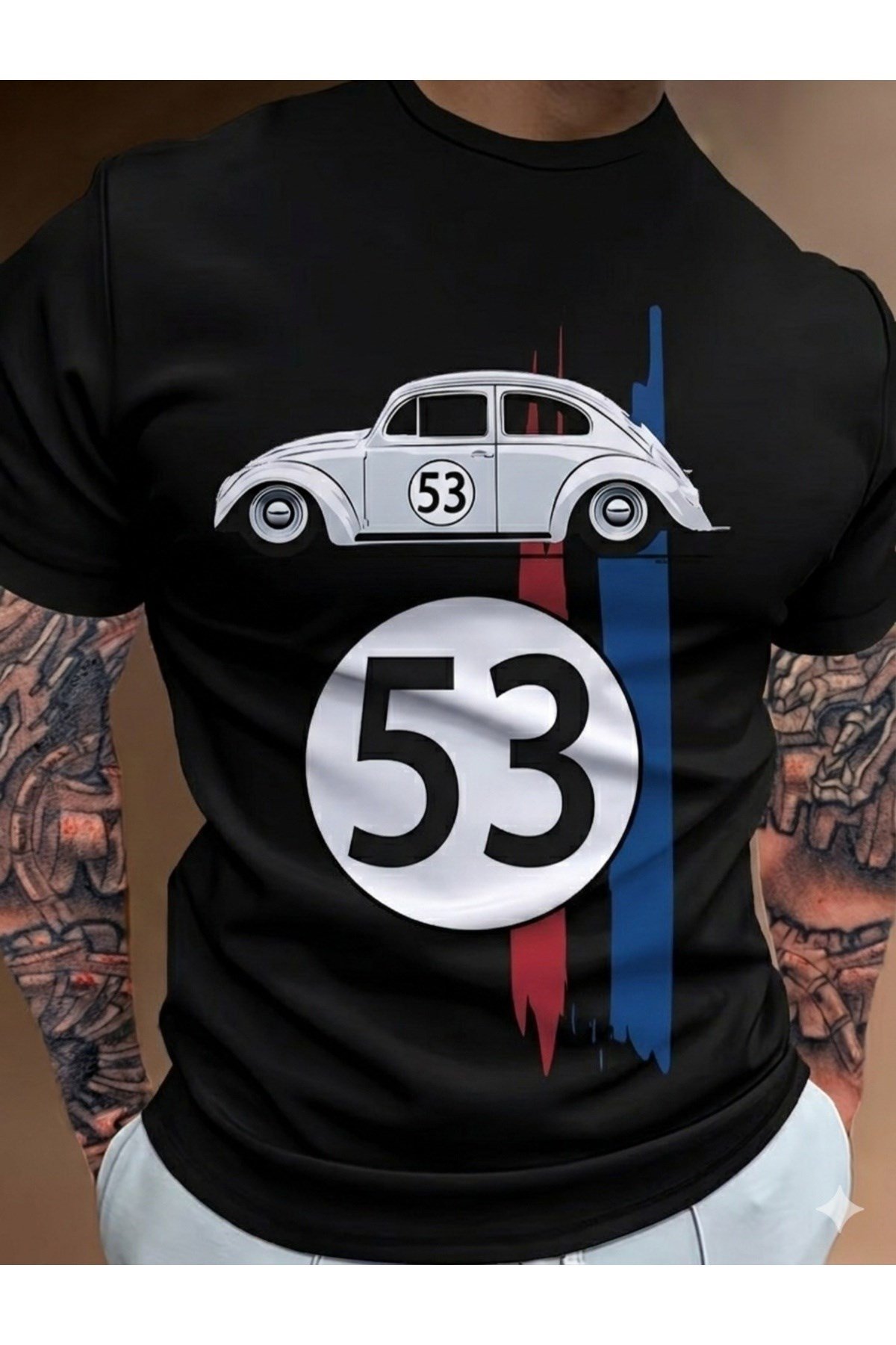 Vinatage Araç Baskılı Premium Oversize T-shirt