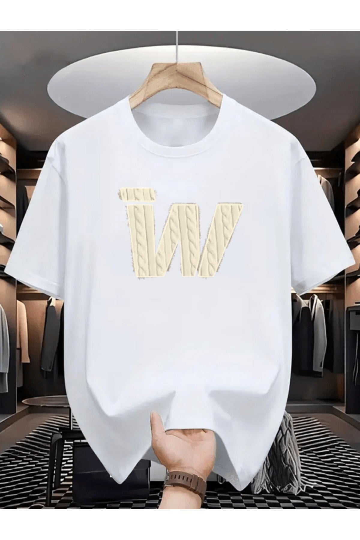 W Tasarım Baskılı Premium Oversize T-shirt