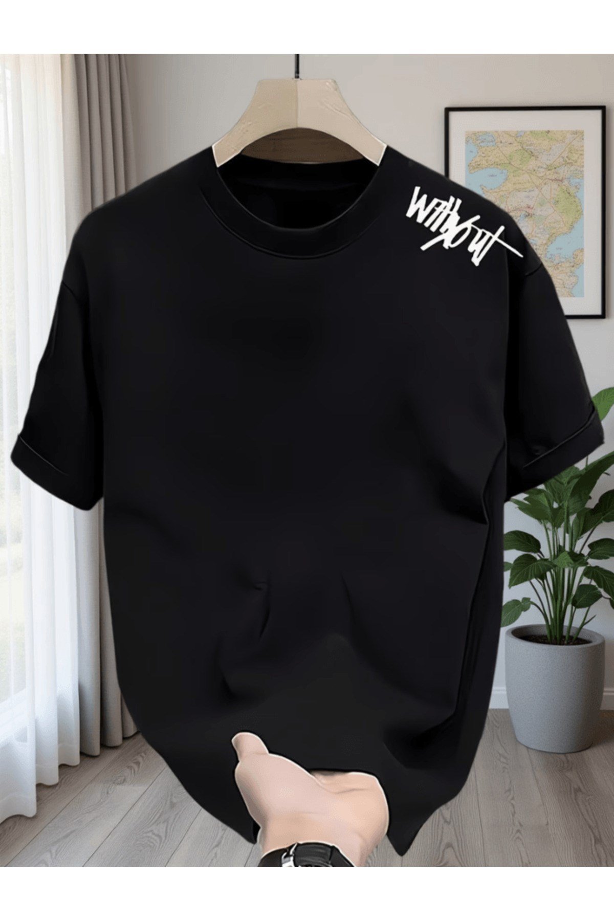 Without Baskılı Premium Oversize T-shirt