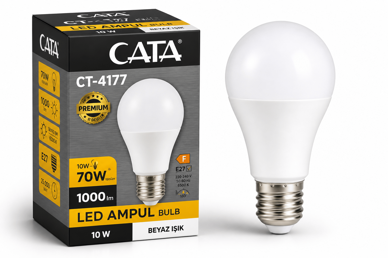 Cata CT-4177 LED Ampul 10W E27 3200K / 6400K