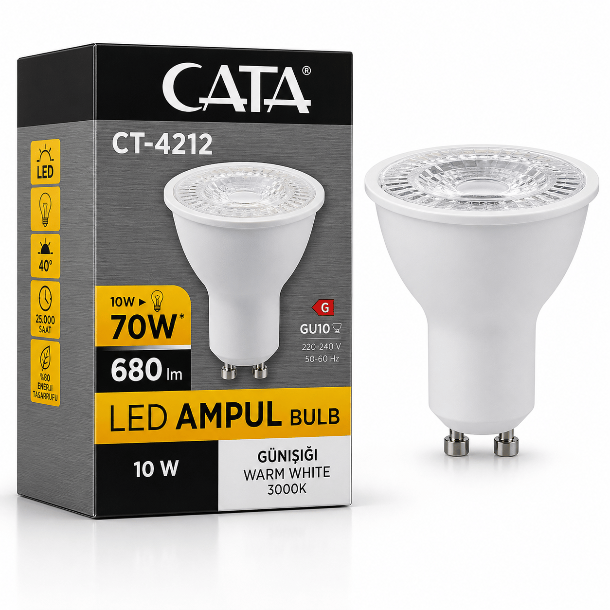 Cata CT-4212 Çanak LED Ampul 10W GU10