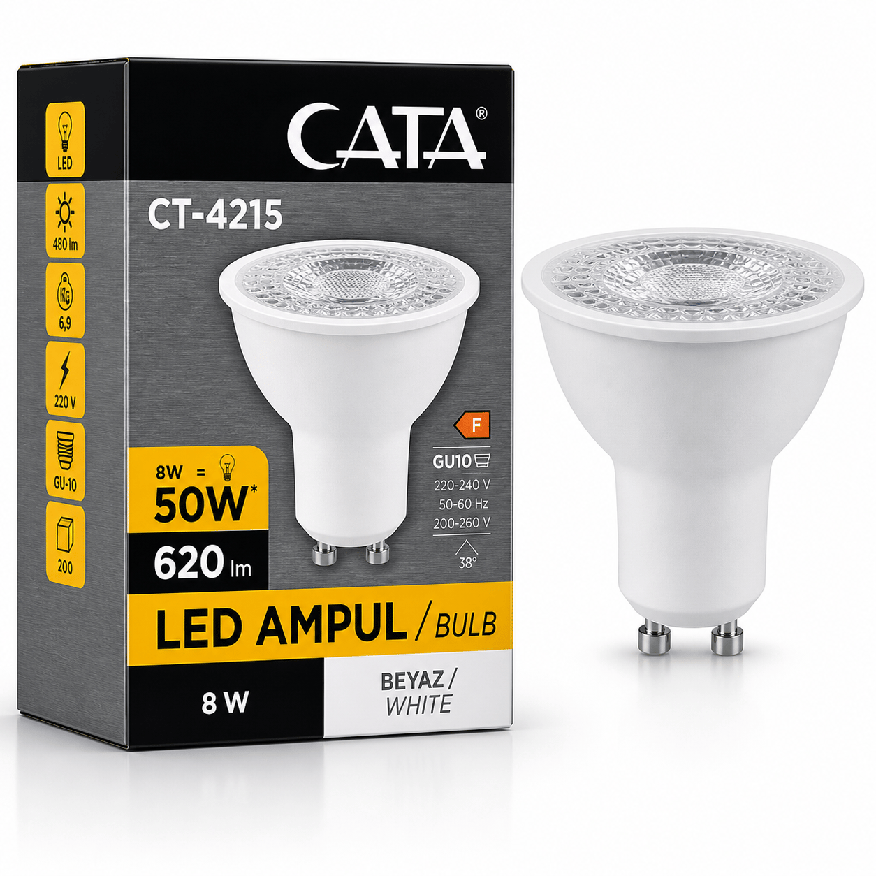 Cata CT-4215 Çanak LED Ampul 8W GU10