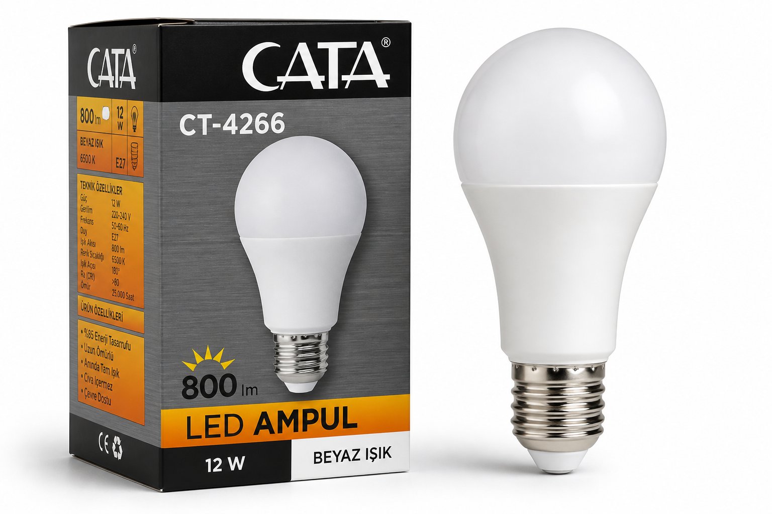Cata CT-4266 LED Ampul 12W E27 3200K / 6400K