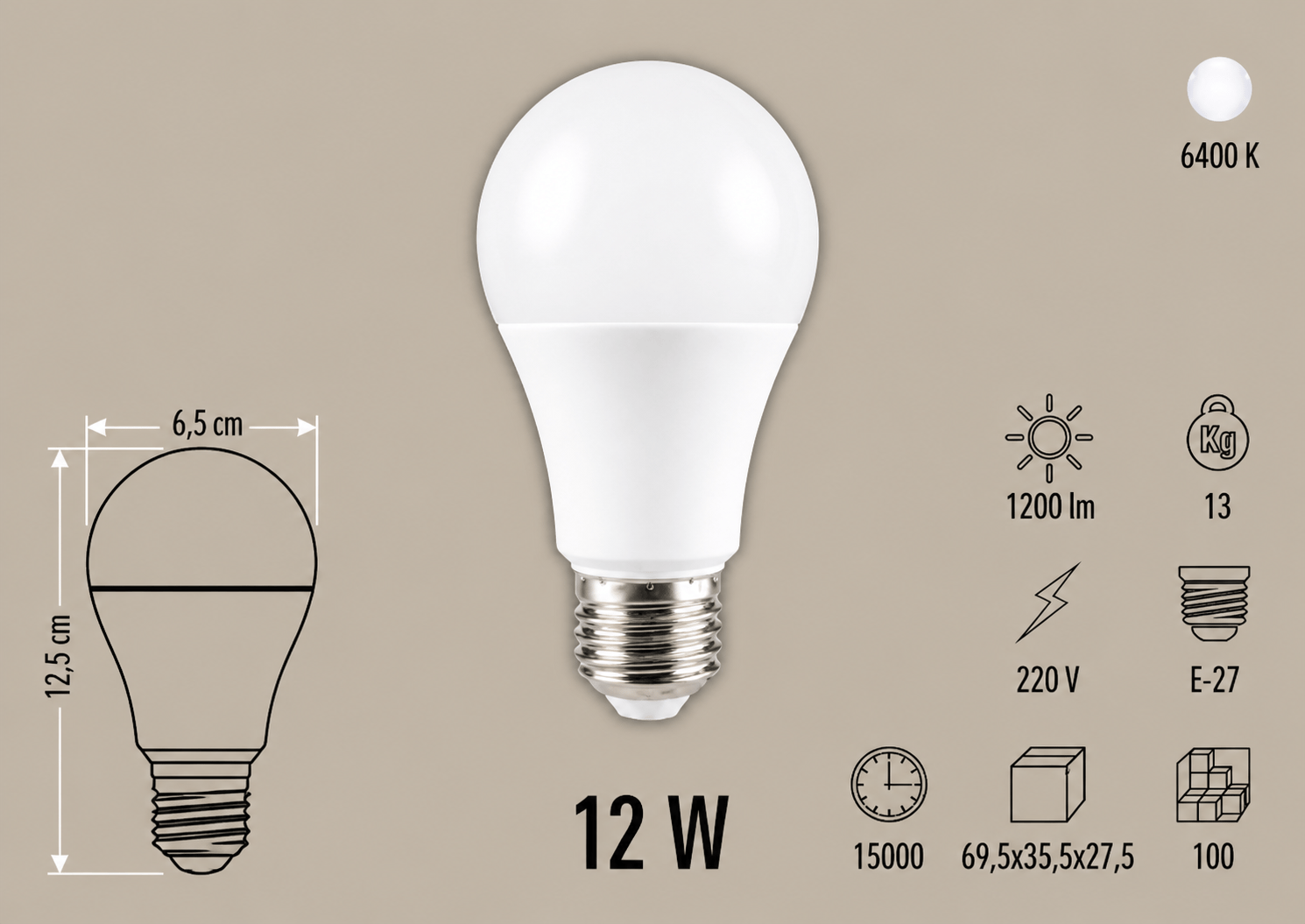 Cata CT-4278 Dimmerli LED Ampul 12W E27