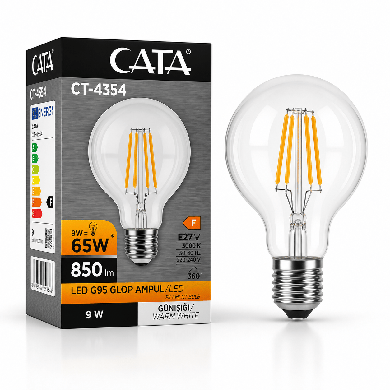 Cata CT-4354 LED Filament Ampul 6W E27 3200K