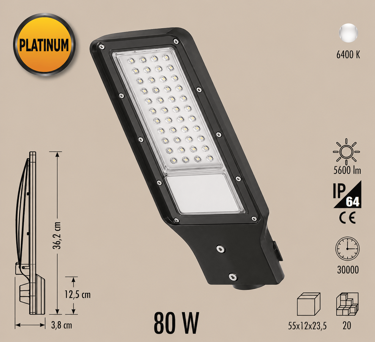 CATA CT-4681 Sokak 80W Platinum 6400K