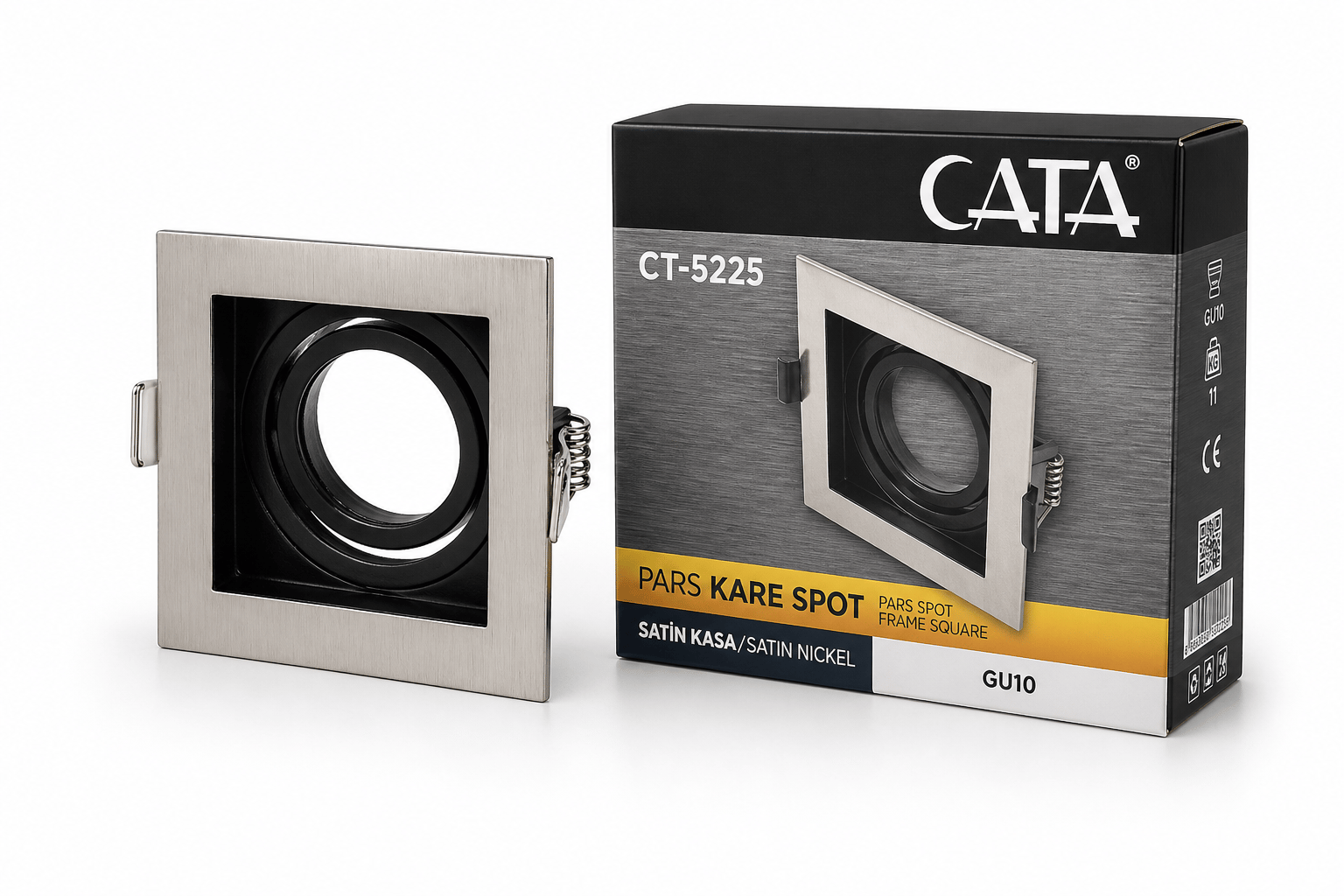 CATA CT-5225 Pars Dekoratif Spot Kasa Siyah Kare