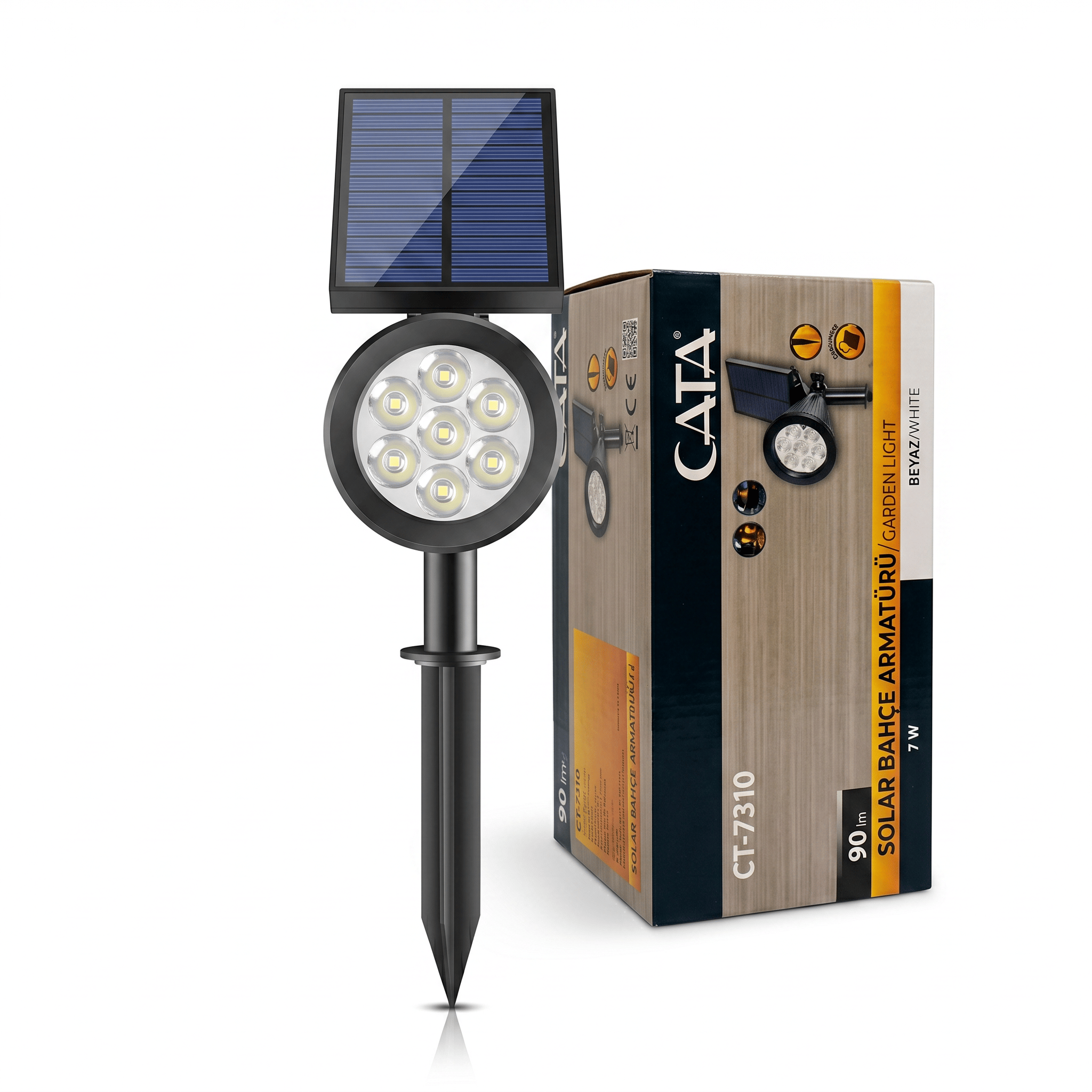CATA CT-7310 Solar Bahçe Armatürü 7W Yeşil Işık
