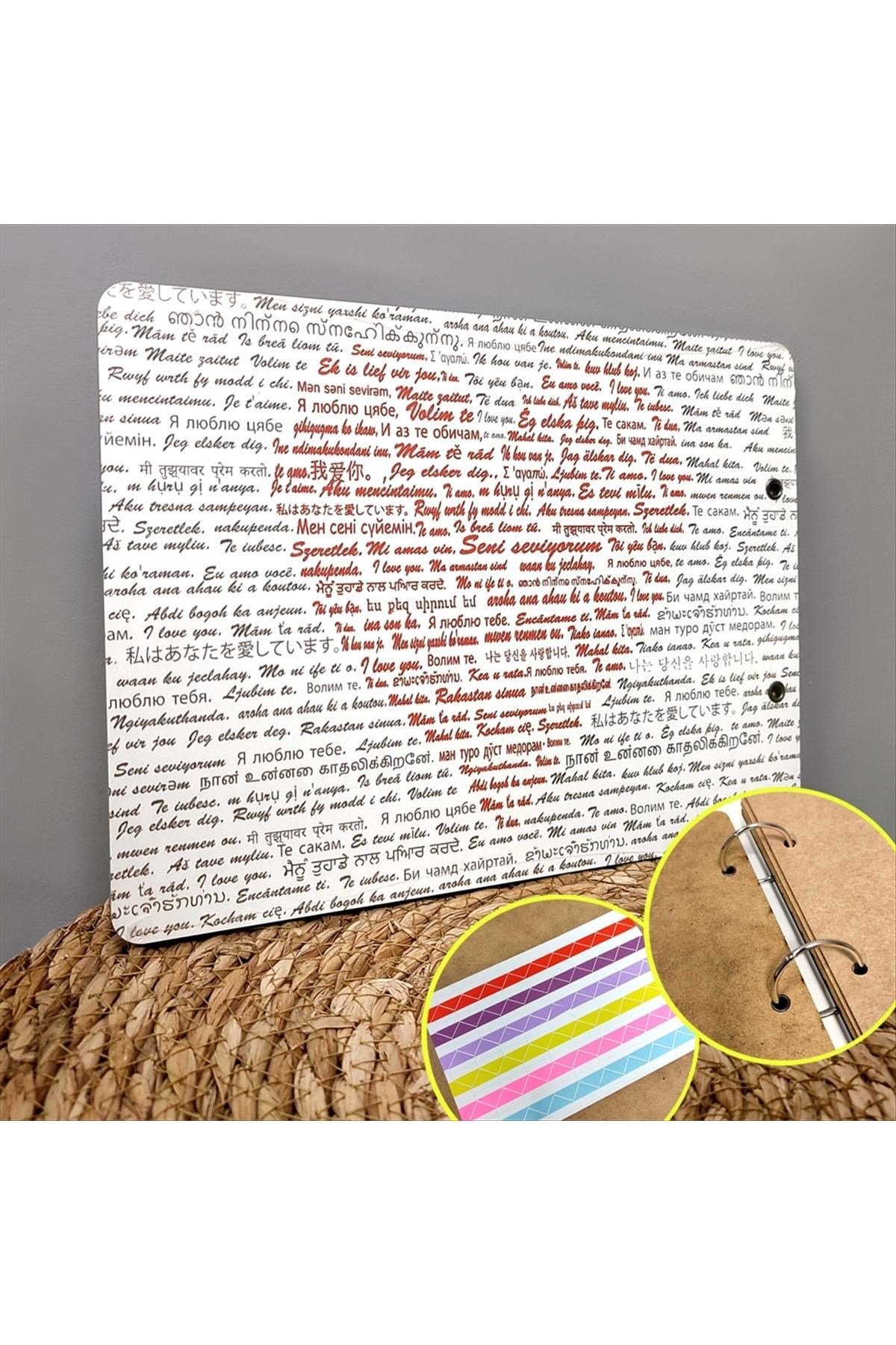 100 Dilde Seni Seviyorum Özel Tasarım Defter ve Fotoğraf Albümü