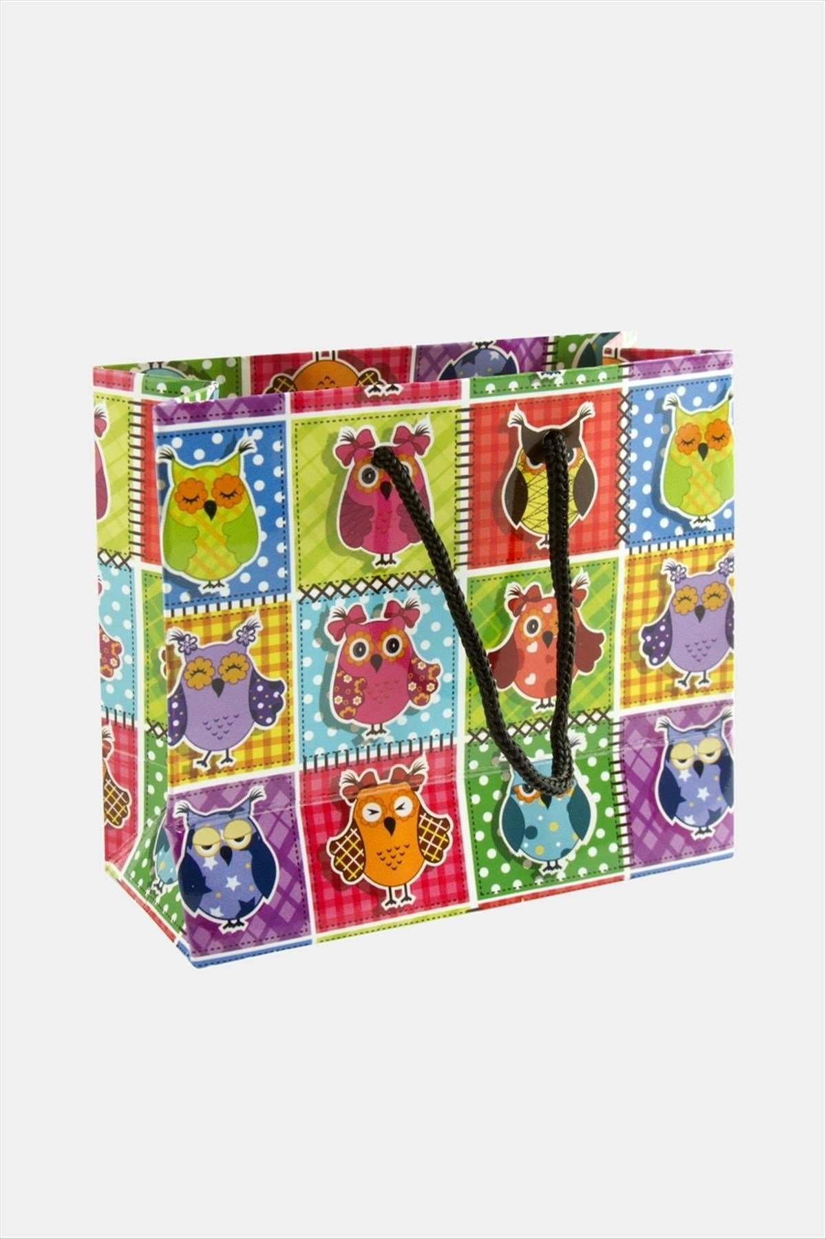 11*11 Desenli İpli Karton Çanta 1 Adet
