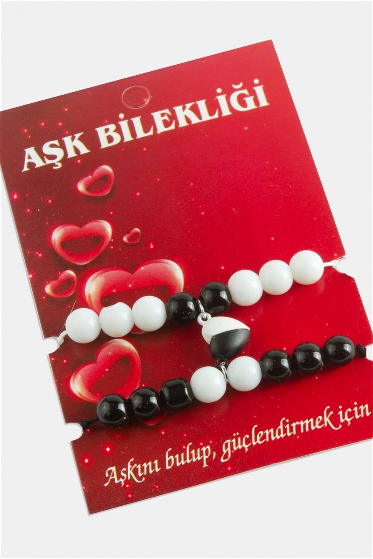 2'li Kalp Mıknatıslı Doğaltaş Aşk Bilekliği