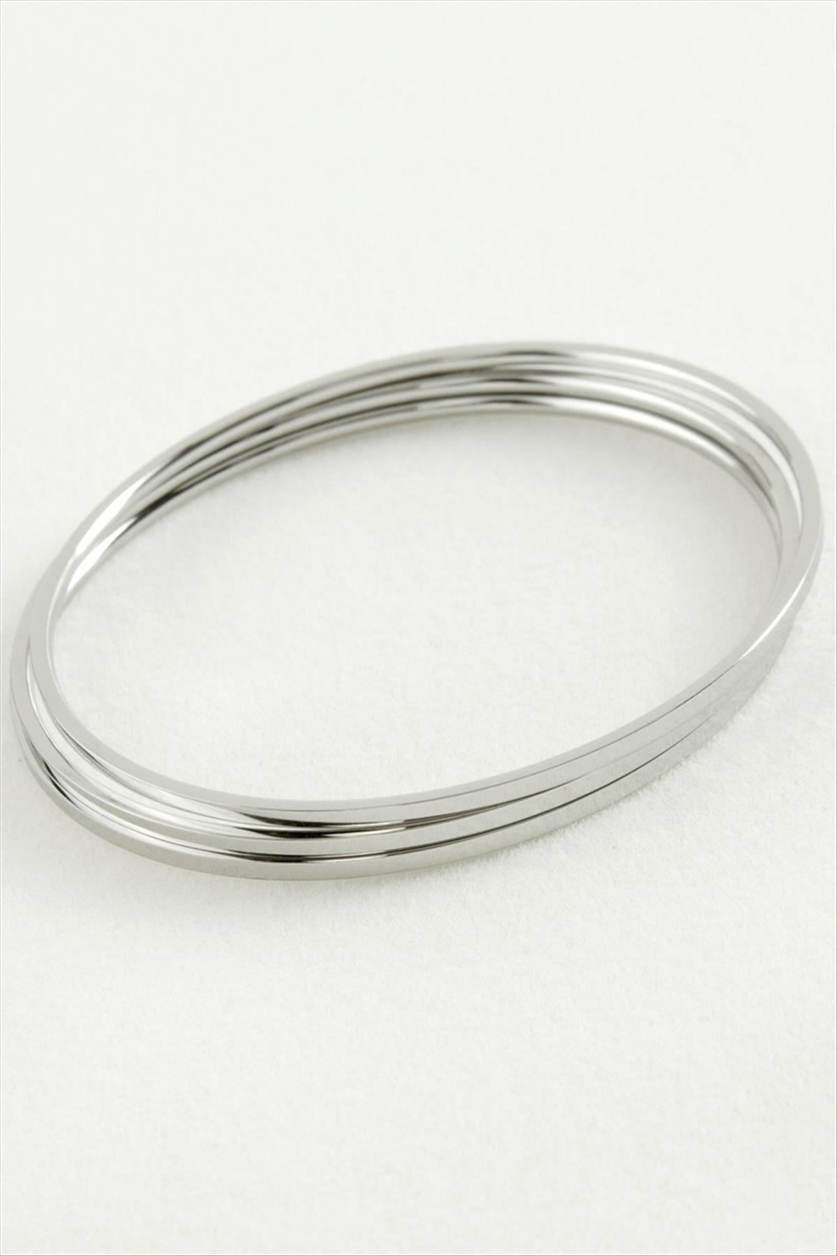 3 Adet Ajda Lüks Çelik Bilezik 60*2 mm