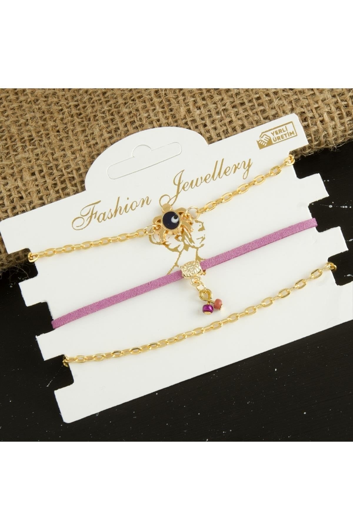 3 Adet Deri Yeni Sezon Trend Zincir Bileklik