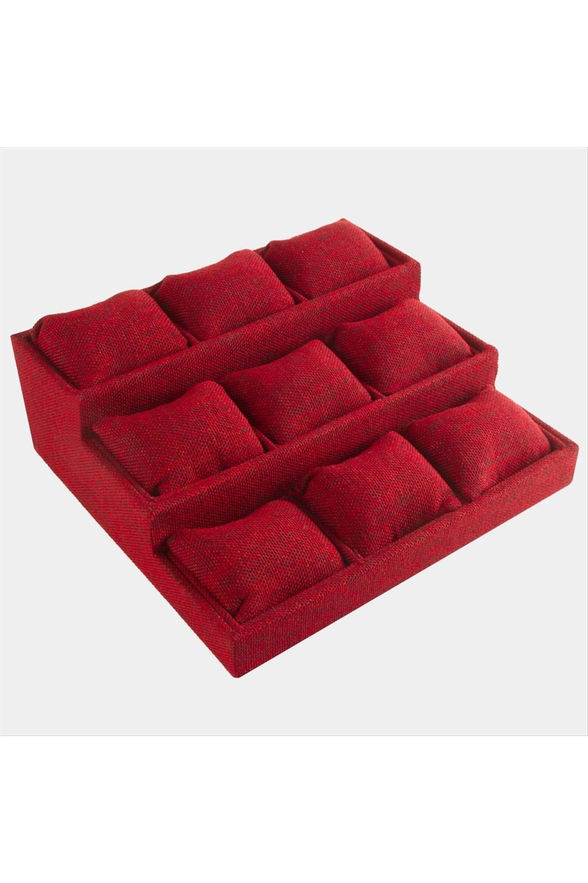 3 Basamaklı Keten Kumaş Yastıklı Stand