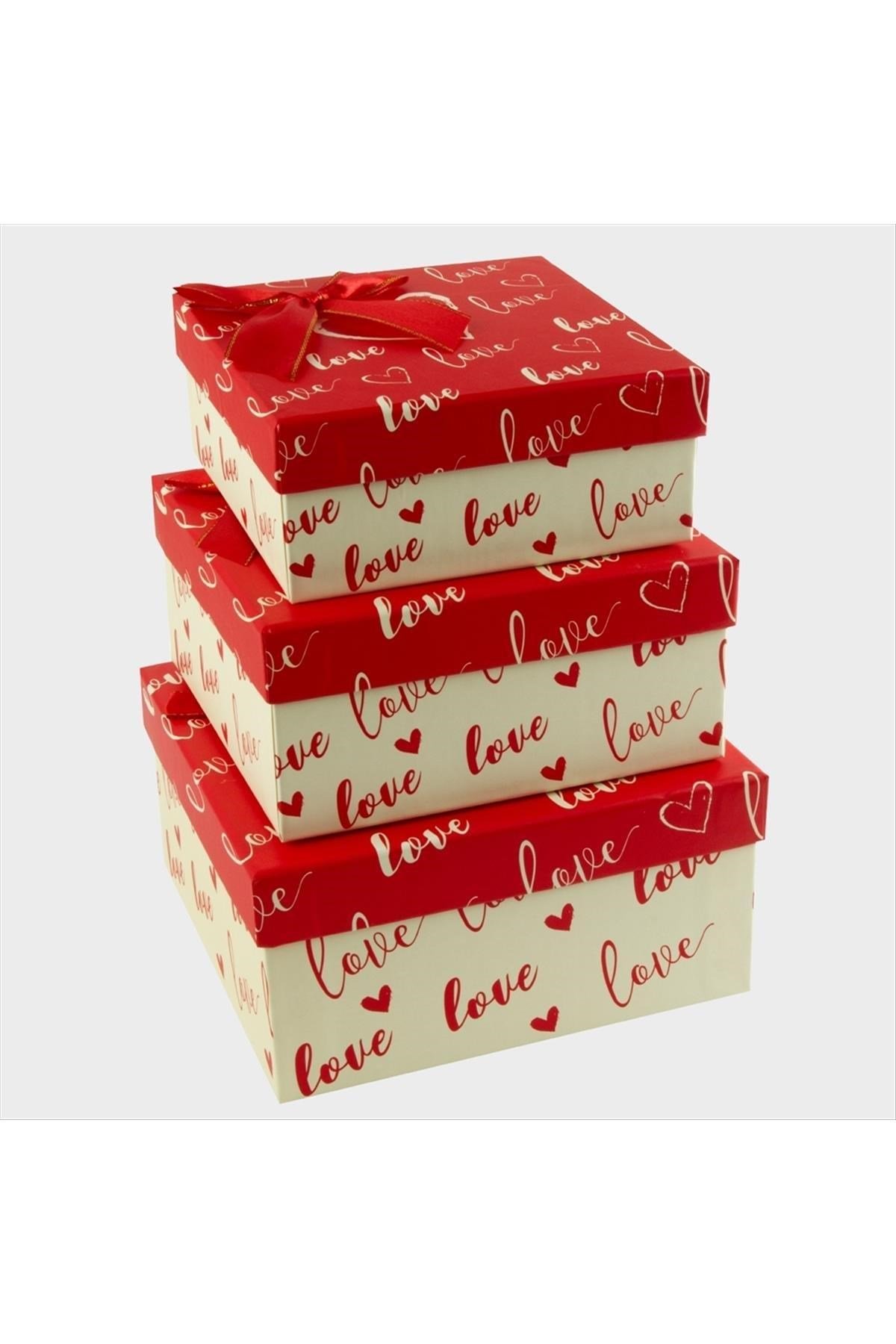 3'lü Love Yazılı Hediye Kutusu
