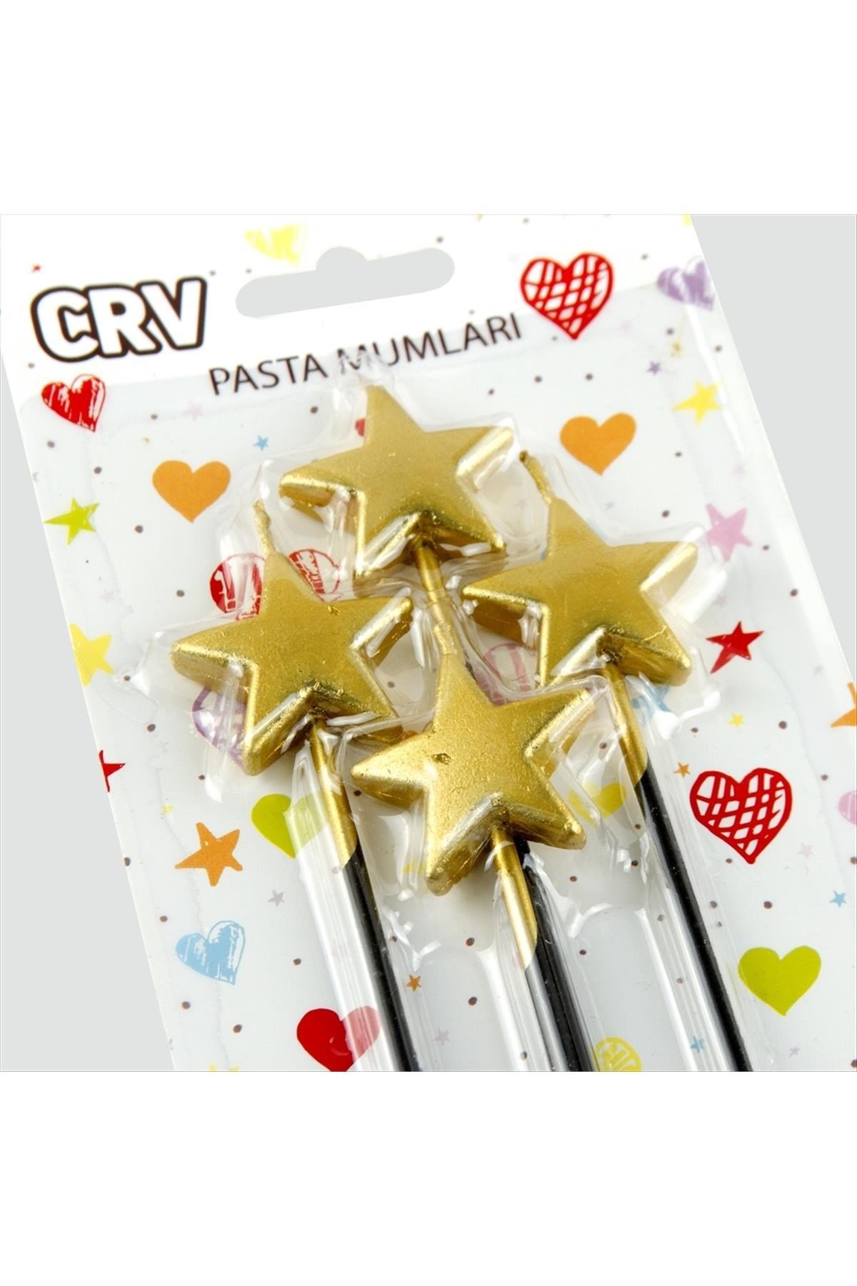 4 Adet Yıldız Şekilli Metalize Pasta Mumu