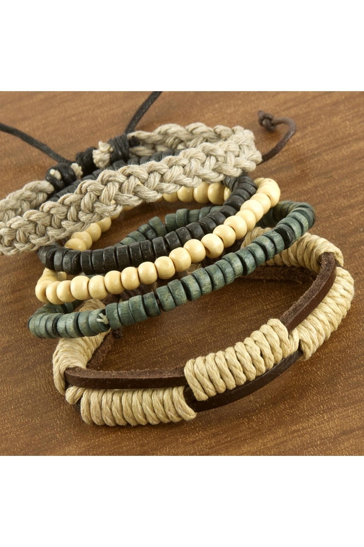 5Adet Sonsuzluk Figürlü Lüks Deri Bileklik