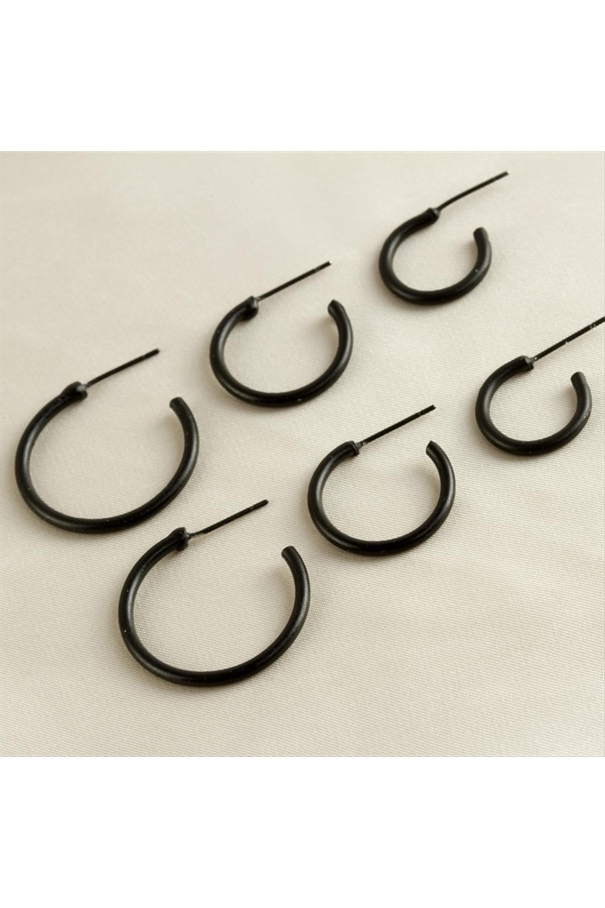 6 Adet Boru Halka Küpe (1,5-2-2,5 cm)