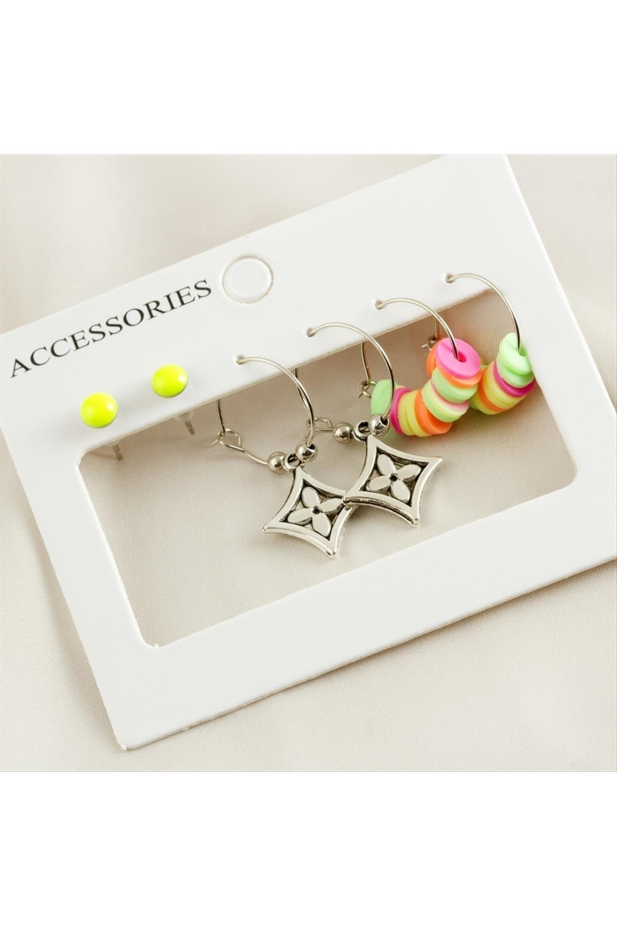 6 Adet Fimo Boncuk Halka Küpe 2 cm