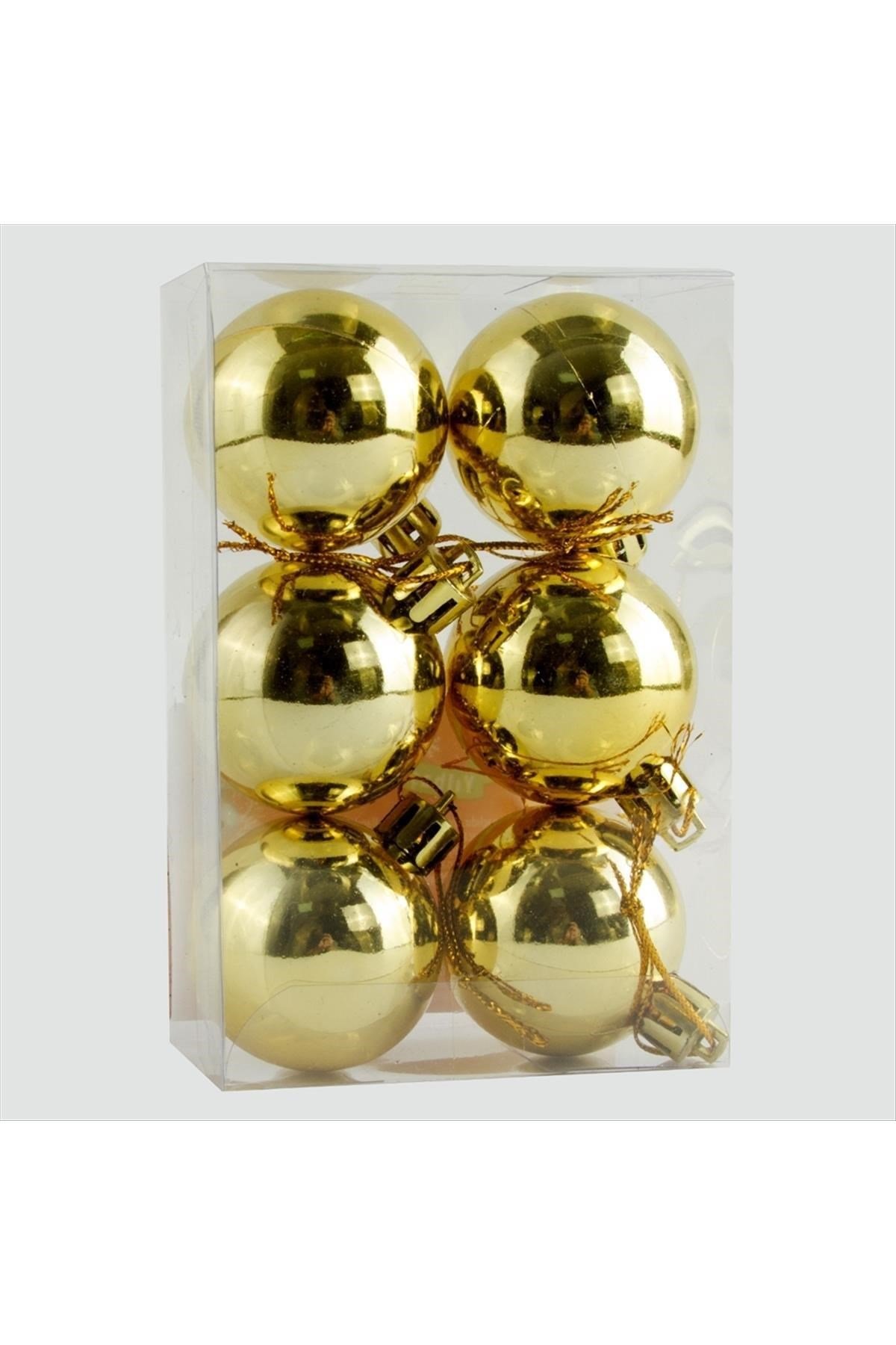 6 Adet Küçük Cici Top Yılbaşı Ağaç Süsü 4 cm