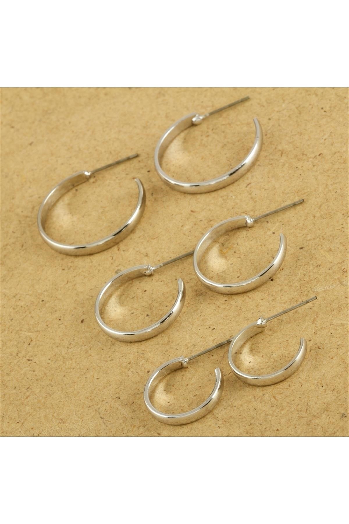 6 Adet Yeni Sezon Kıkırdak Halka Küpe 2,5-2-1,5 cm