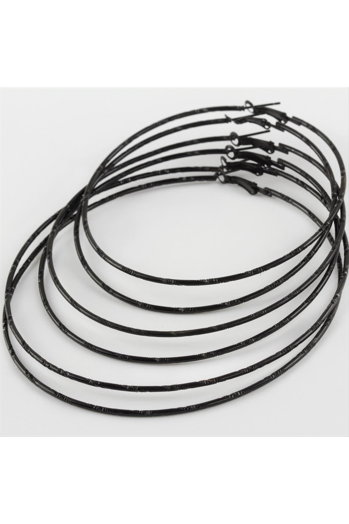 6 Adet Yeni Sezon Metal Halka Küpe Büyük 8-9-10 cm