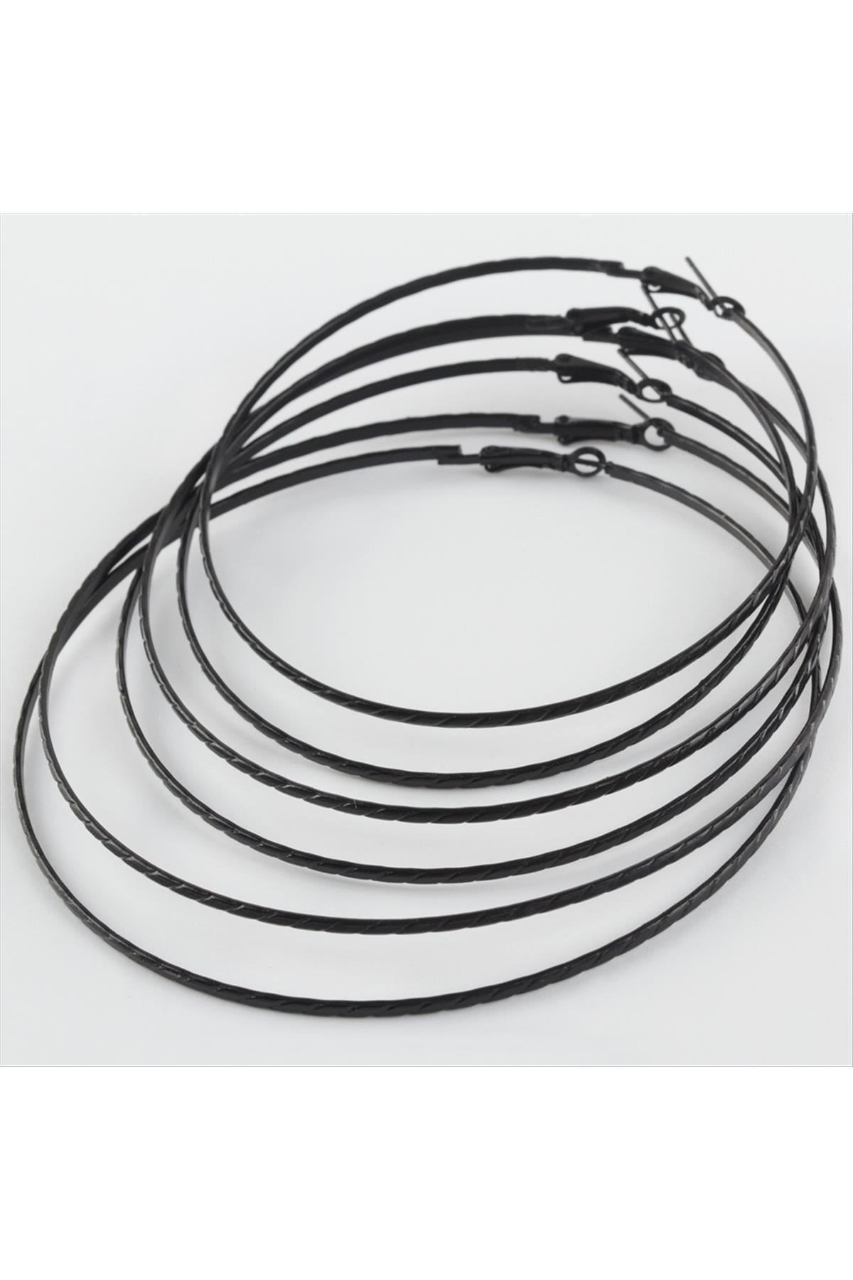 6 Adet Yeni Sezon Metal Halka Küpe Büyük 8-9-10 cm