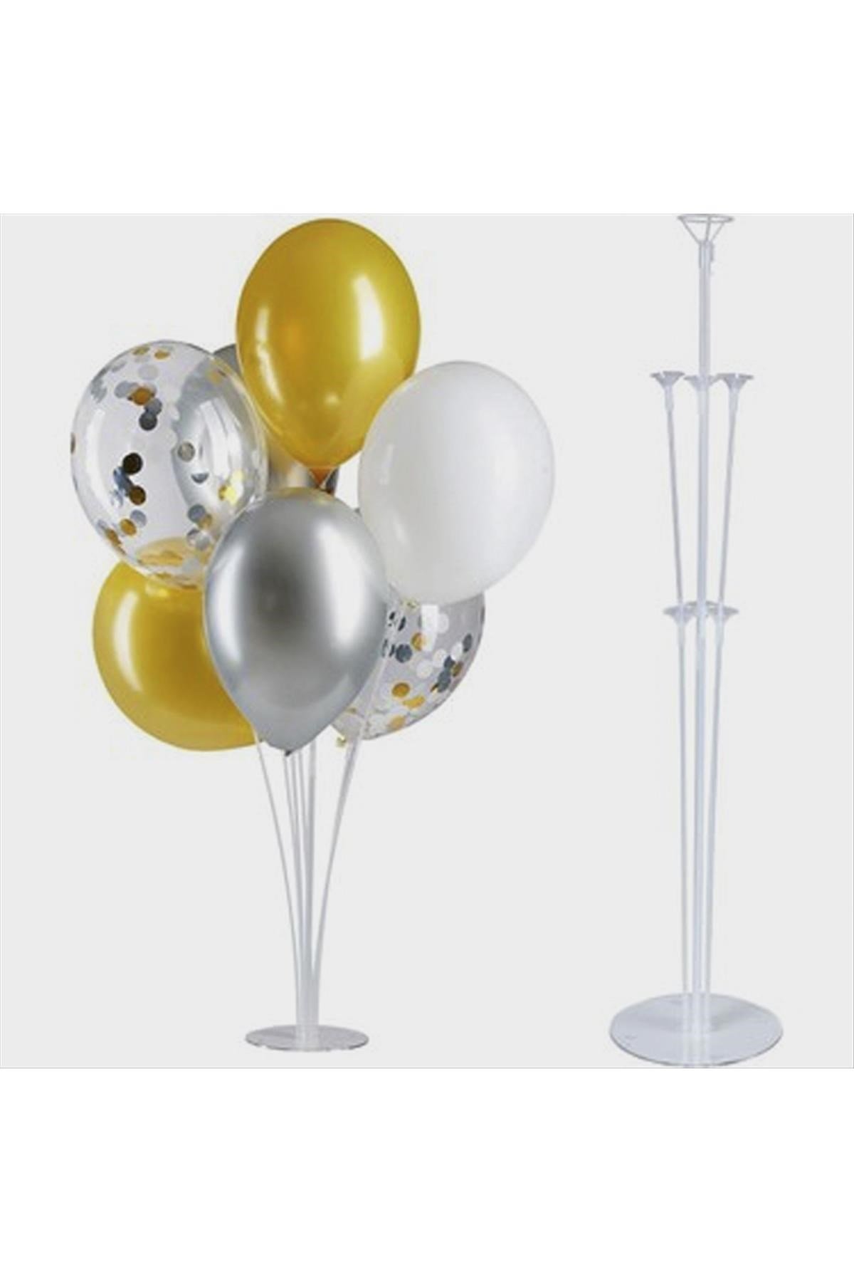 7 Adet Şeffaf Balon Standı 105 cm