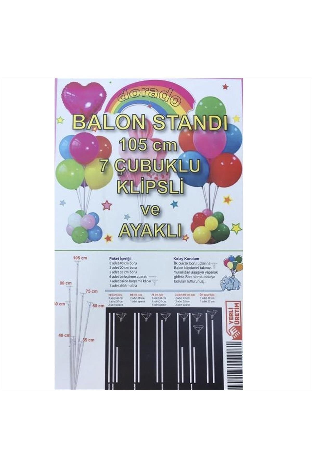7 Adet Şeffaf Balon Standı 105 cm