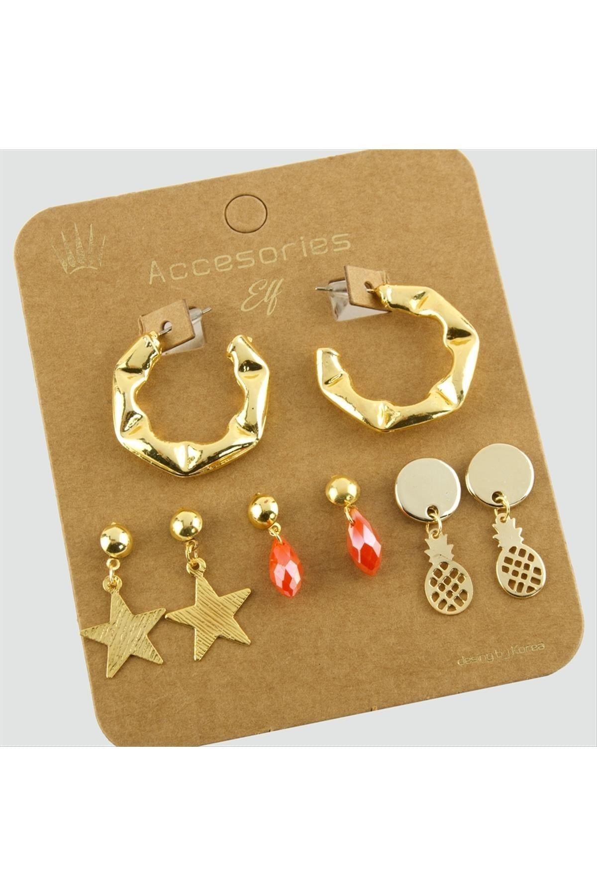 8 Adet Kristal Halka Trend Küpe