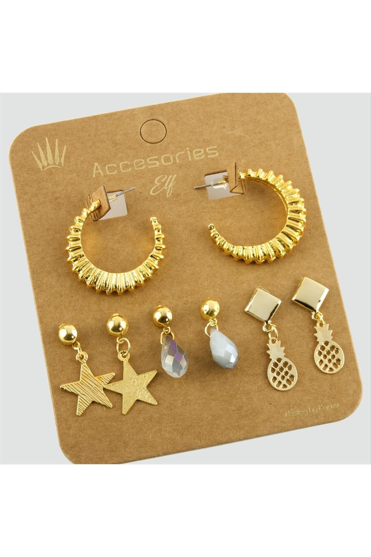 8 Adet Kristal Halka Trend Küpe