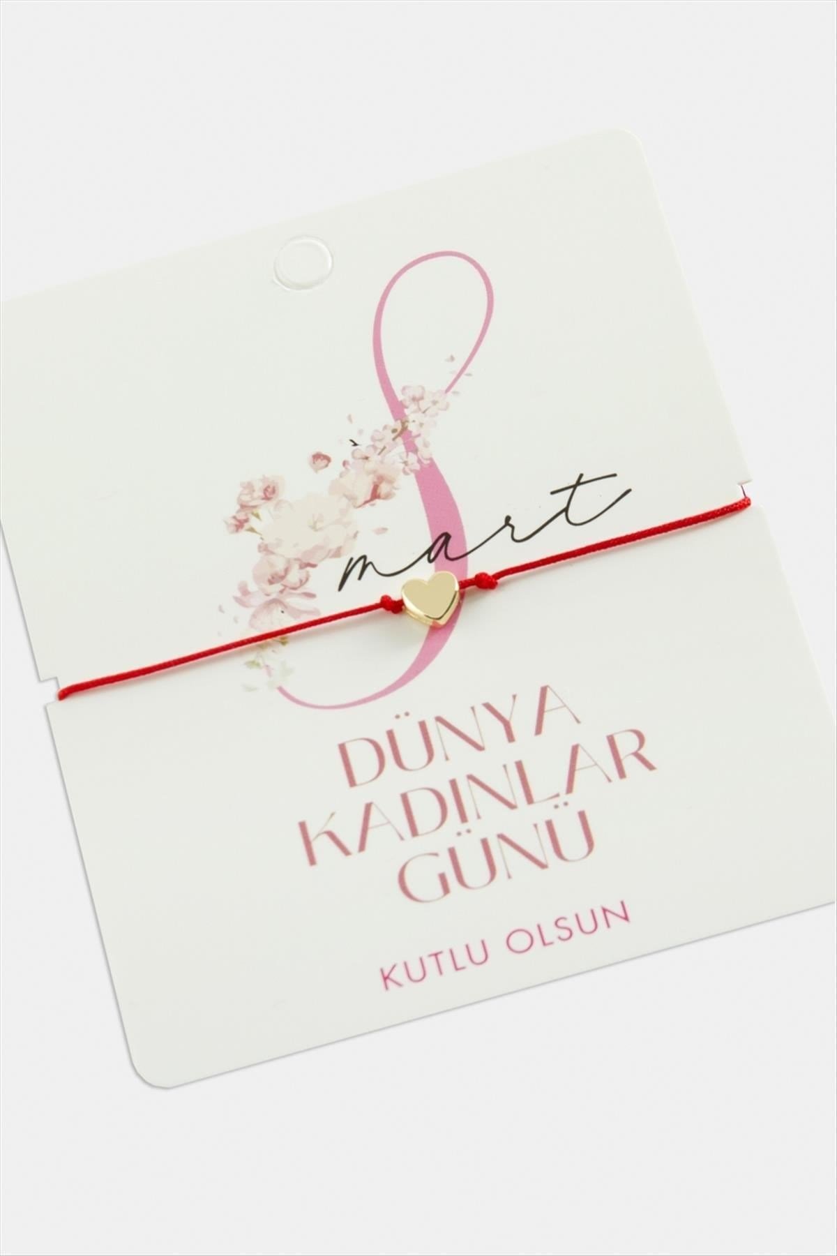 8 Mart Dünya Kadınlar Günü Kalp İp Bileklik