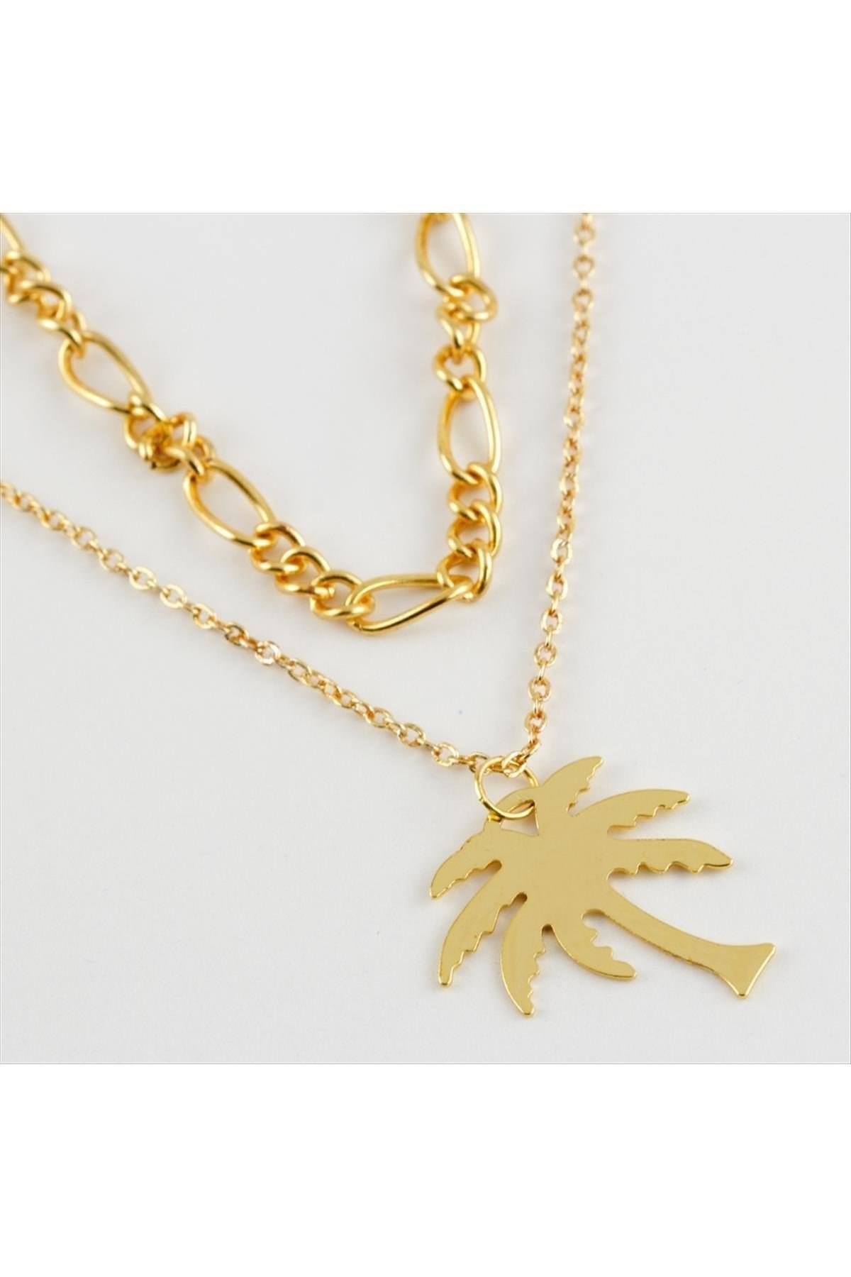 Ağaç Uçlu Trend İkili Kolye