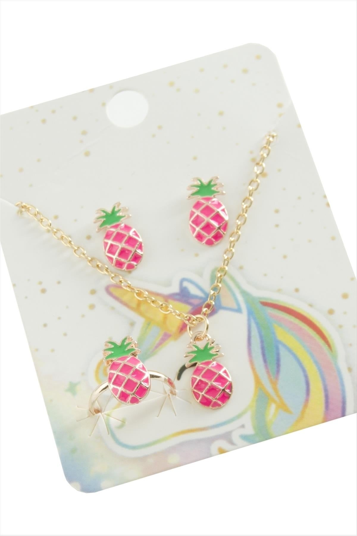 Ananas Mineli Set Kolye