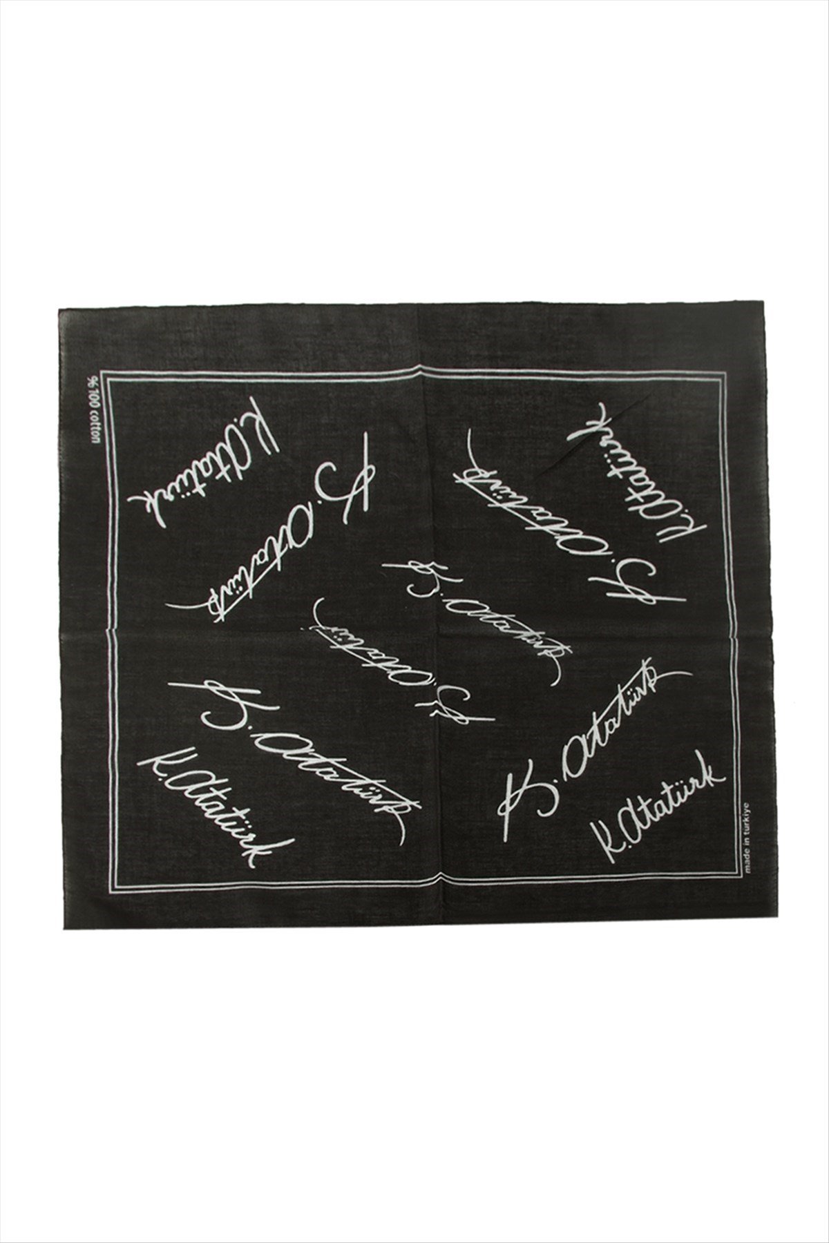Atatürk İmzalı Desenli Bandana 50*50